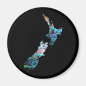 NEUE ZEALAND-KARTE EINFACHE PAUA MAGNET (Vorne)