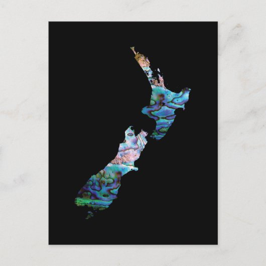 NEUE ZEALAND-KARTE EINFACHE PAUA POSTKARTE (Vorderseite)