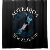 NEUE ZEALAND KARTE PAUA SHOWER CURTAIN DUSCHVORHANG (Vorderseite)