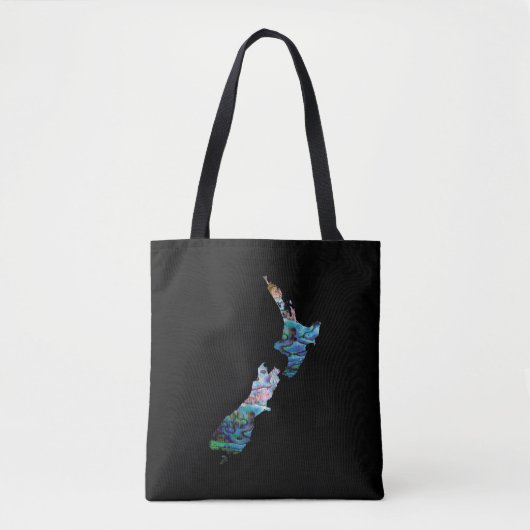 NEUE ZEALAND MAP EINFACH PAUA TOTE BAG TASCHE (Vorderseite)