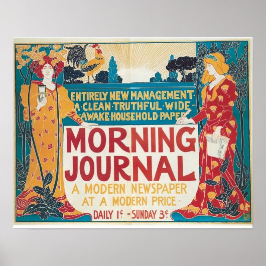 Neue Zeitung "Vintag Art Nouveau" Poster (Vorne)