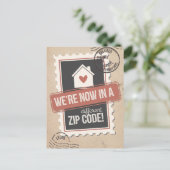 Neue Zip-Code-Zuhause Moving Ankündigung Postkarte (Stehend Vorderseite)
