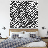 Neue zufällige schwarze Linien, Linien, zufällige Leinwanddruck (Insitu (Schlafzimmer))