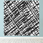 Neue zufällige schwarze Linien, Linien, zufällige Leinwanddruck (Insitu (Holzboden))