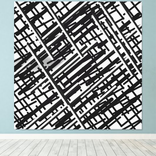Neue zufällige schwarze Linien, Linien, zufällige  Leinwanddruck (Insitu (Holzboden))