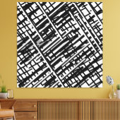 Neue zufällige schwarze Linien, Linien, zufällige Leinwanddruck (Insitu (Wohnzimmer))