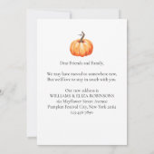 Neue Zuhause Address Erntedank Pumpkin Moving Ankündigung (Rückseite)
