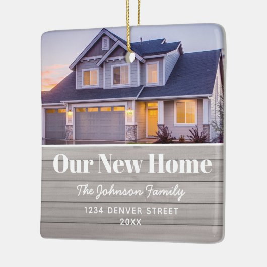 Neue Zuhause Address Foto Holiday Keramikornament (Links)