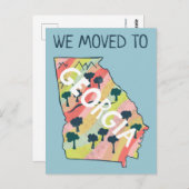 NEUE ZUHAUSE ADDRESS GEORGIA Staat Illustrierte Ka Postkarte (Vorne/Hinten)