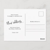 Neue Zuhause Address Gold Glitzer Ankündigung Postkarte (Rückseite)