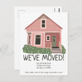Neue Zuhause Address Moving Ankündigung Niedlich H Postkarte (Vorne/Hinten)