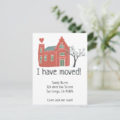 Neue Zuhause Address Moving Ankündigung Niedlich H Postkarte (Stehend Vorderseite)