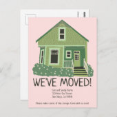 Neue Zuhause Address Moving Ankündigung Niedlich H Postkarte (Vorne/Hinten)