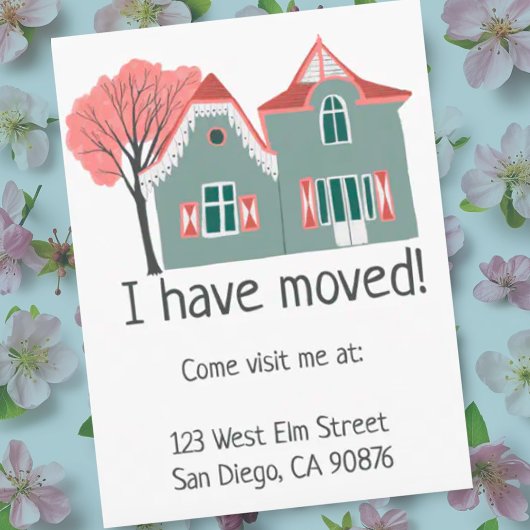 Neue Zuhause Address Moving Ankündigung Niedlich H Postkarte