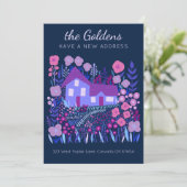 Neue Zuhause Address Moving Farmhouse Blume Custom Karte (Stehend Vorderseite)