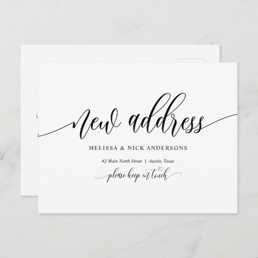 Neue Zuhause-Adresse, Ankündigung "Umzug" Postkarte (Vorne/Hinten)