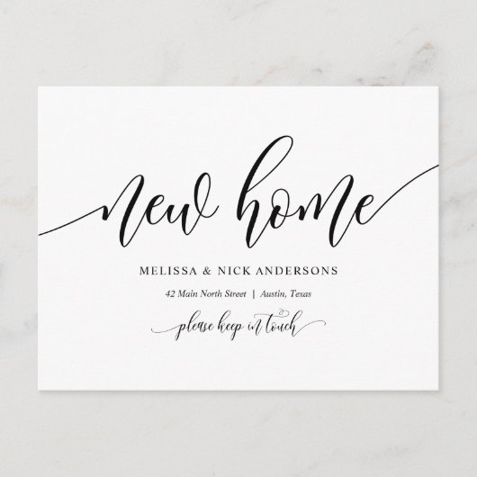 Neue Zuhause-Adresse, Ankündigung verschieben Post Postkarte (Vorderseite)