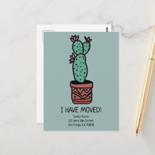Neue Zuhause-Adresse Bewegung Ankündigung Cactus D Postkarte