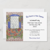 Neue Zuhause-Adresse des gestrichenen Fensters Ankündigung (Vorderseite)