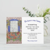 Neue Zuhause-Adresse des gestrichenen Fensters Ankündigung (Stehend Vorderseite)