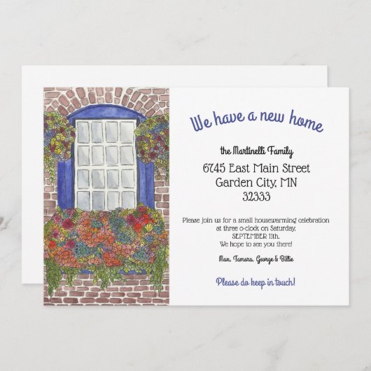 Neue Zuhause-Adresse des gestrichenen Fensters Ankündigung (Vorne/Hinten)