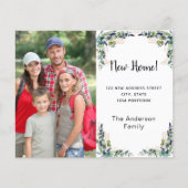 Neue Zuhause-Adresse Eukalyptus-Fotokarte (Vorderseite)