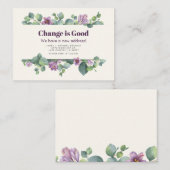 Neue Zuhause-Adresse Eukalyptus-Umzugsankündigung Mitteilungskarte (Vorne/Hinten)