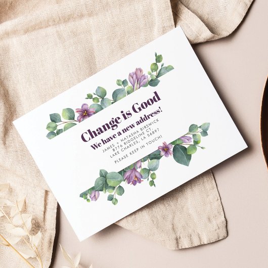 Neue Zuhause-Adresse Eukalyptus-Umzugsankündigung Visitenkarte