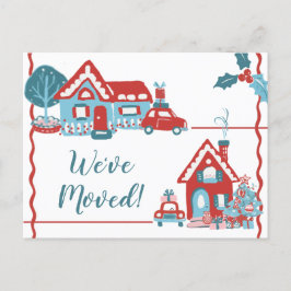 Neue Zuhause-Adresse Feiertag Wir bewegten Retro V Ankündigungspostkarte