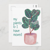 Neue Zuhause-Adresse Gebet-Pflanze Wasserfarbe Postkarte (Vorne/Hinten)
