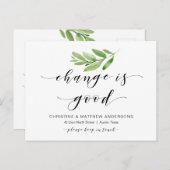 Neue Zuhause-Adresse, Grüne, bewegende Ankündigung Postkarte (Vorne/Hinten)