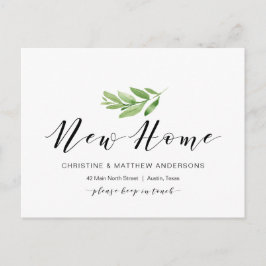 Neue Zuhause-Adresse, Grüne, bewegende Ankündigung Postkarte