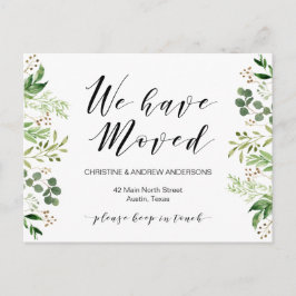 Neue Zuhause-Adresse, Grüne, bewegende Ankündigung Postkarte