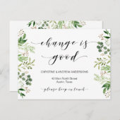 Neue Zuhause-Adresse, Grüne, bewegende Ankündigung Postkarte (Vorne/Hinten)