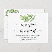 Neue Zuhause-Adresse, Grüne, bewegende Ankündigung Postkarte (Vorne/Hinten)