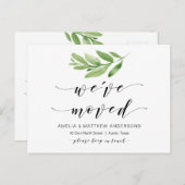 Neue Zuhause-Adresse, Grüne, bewegende Ankündigung Postkarte (Vorne/Hinten)