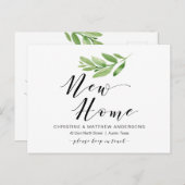 Neue Zuhause-Adresse, Grüne, bewegende Ankündigung Postkarte (Vorne/Hinten)