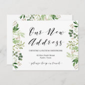 Neue Zuhause-Adresse, Grüne, bewegende Ankündigung Postkarte (Vorne/Hinten)