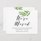 Neue Zuhause-Adresse, Grüne, bewegende Ankündigung Postkarte (Vorne/Hinten)