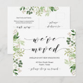 Neue Zuhause-Adresse, Grüne, bewegende Ankündigung Postkarte (Vorne/Hinten)