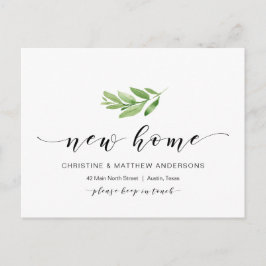 Neue Zuhause-Adresse, Grüne, bewegende Ankündigung Postkarte