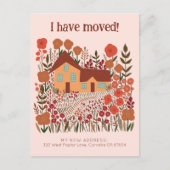 Neue Zuhause-Adresse Ich habe die Blume des Bauern Postkarte (Vorderseite)