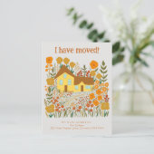 Neue Zuhause-Adresse Ich habe die Blume des Bauern Postkarte (Stehend Vorderseite)