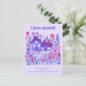 Neue Zuhause-Adresse Ich habe die Blume des Bauern Postkarte (Stehend Vorderseite)