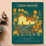 Neue Zuhause-Adresse Ich habe die Blume des Bauern Postkarte<br><div class="desc">Passen Sie diese sich bewegende Anzeigenkarte mit Ihrem eigenen Text auf der Vorder- und Rückseite an! Klicken Sie auf "Personalisieren" oben, um den Text zu bearbeiten. Klicken Sie anschließend auf "Bearbeiten mit dem Designwerkzeug", um die Schriftart, Farben und Einstellungen anzupassen. Karo meinen Shop für mehr oder lass mir wissen, wenn...</div>