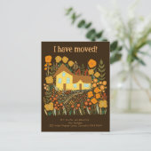 Neue Zuhause-Adresse Ich habe die Blume des Bauern Postkarte (Stehend Vorderseite)