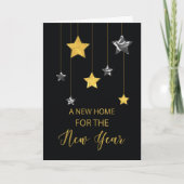 Neue Zuhause-Adresse in der Shine des Neujahrs Karte (Vorderseite)