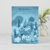 Neue Zuhause-Adresse Moving Niedlich Country Villa Einladung (Stehend Vorderseite)