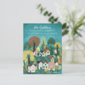 Neue Zuhause-Adresse Moving Niedlich Country Villa Postkarte (Stehend Vorderseite)
