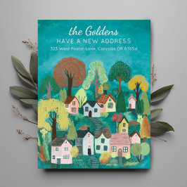 Neue Zuhause-Adresse Moving Niedlich Country Villa Postkarte